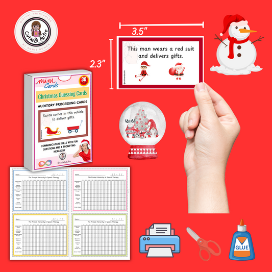 Christmas Guessing Cards for Kids with Autism/ auditory Processing 30 cards
