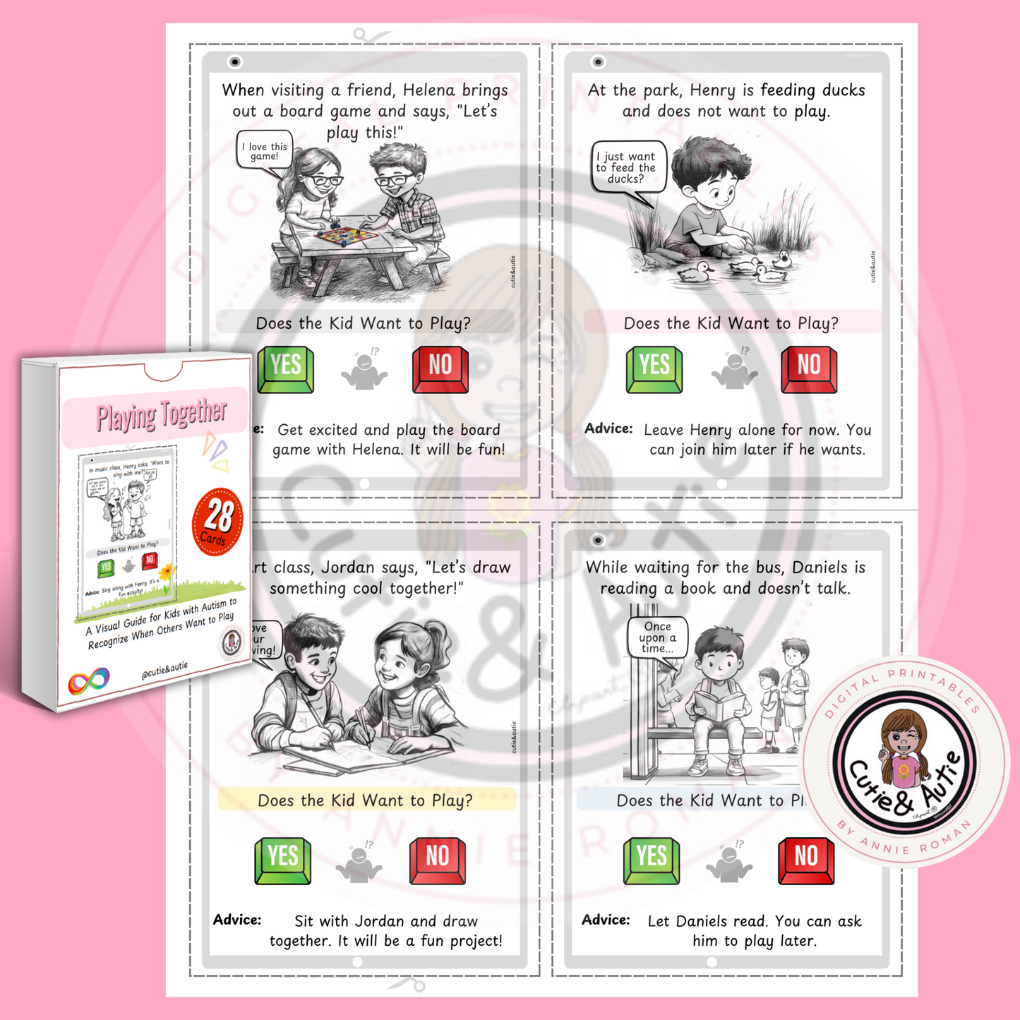 Playing Together: Understanding Social Cues/ 28 cards Social Skills