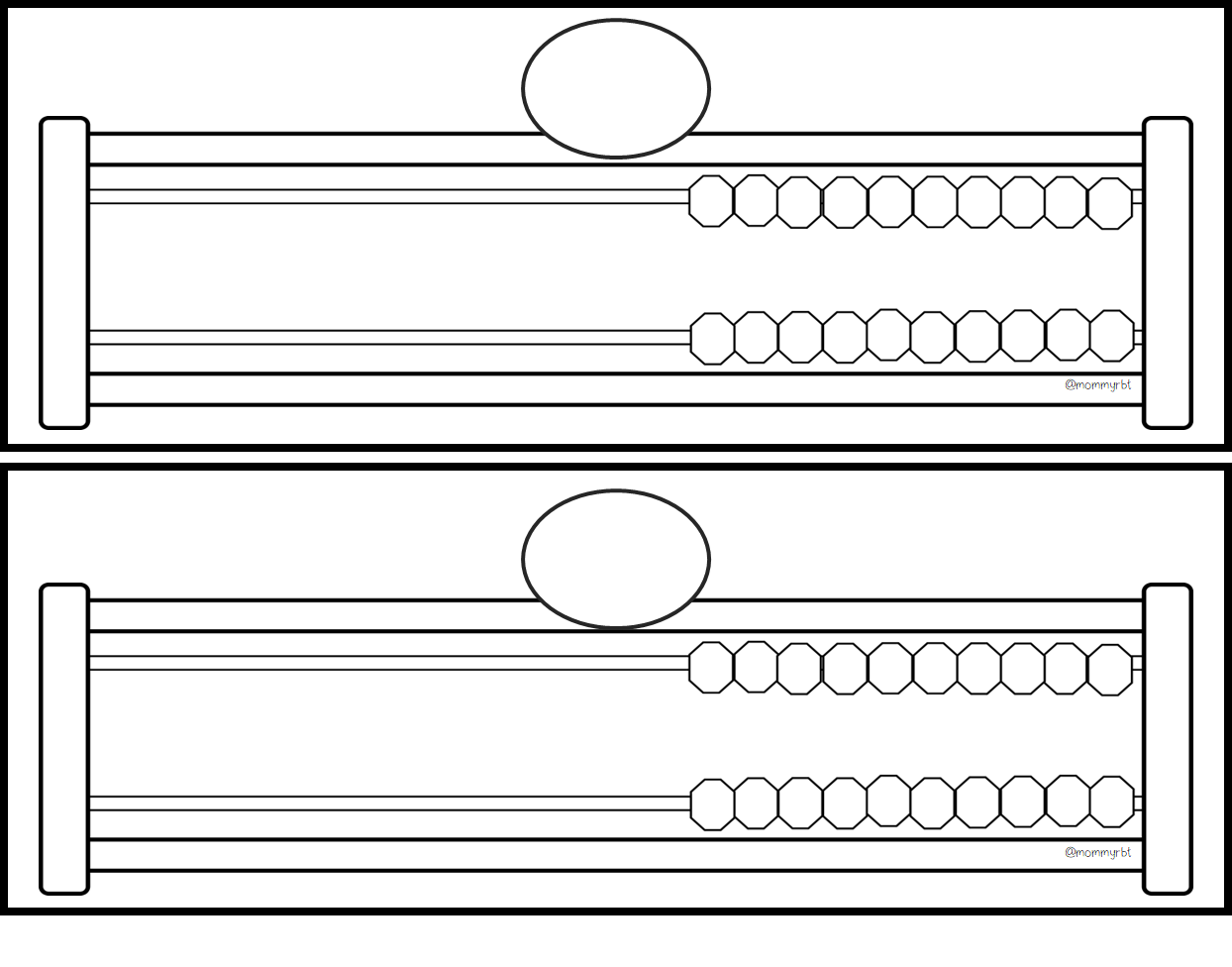 Abacus Printable Flashcards Preschool 1-20