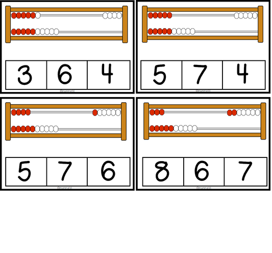 Abacus Printable Flashcards Preschool 1-20