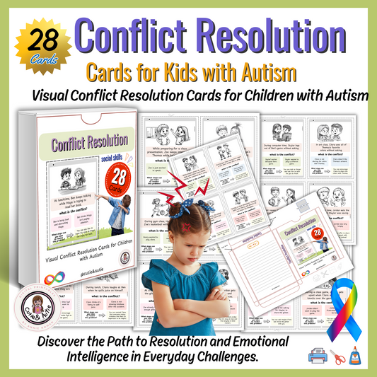 SOCIAL SKILLS: Conflict Resolution Cards for Kids with Autism/ 28 Cards