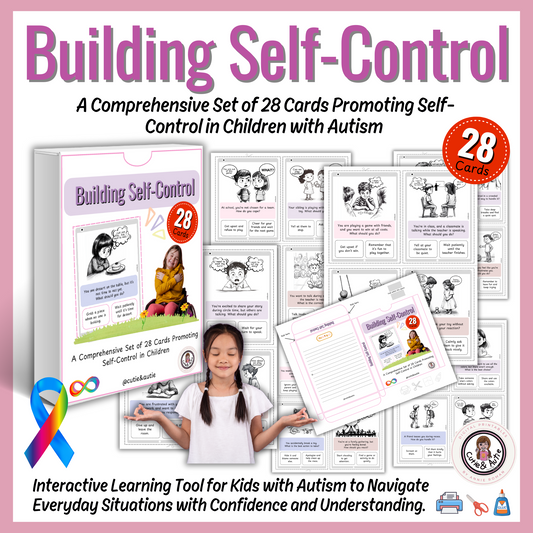 Social skills : Building Self-Control ( What to do) 28 visual autism cards.