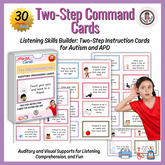 Two-Step Command Cards: Auditory Processing Practice for Kids with Autism