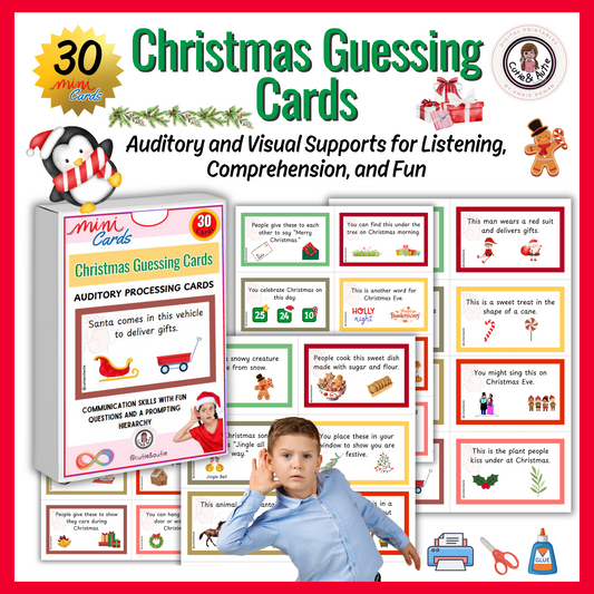 Christmas Guessing Cards for Kids with Autism/ auditory Processing 30 cards