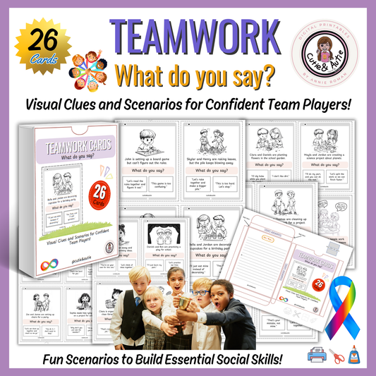 Teamwork Social Skills Cards /Visual Clues and Scenarios for Confident Team Play