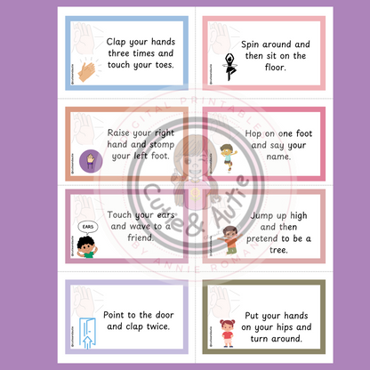 Two-Step Command Cards: Auditory Processing Practice for Kids with Autism