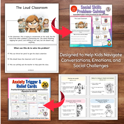 Interactive Social Skills & Anxiety Management Bundle for Children with Autism