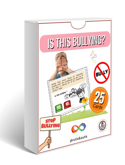 Is This Bullying? Recognition Cards for Kids with Autism - 25 CARDS