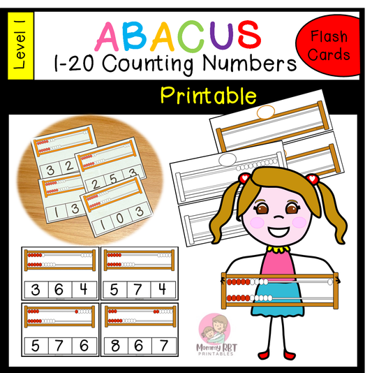 Abacus Printable Flashcards Preschool 1-20